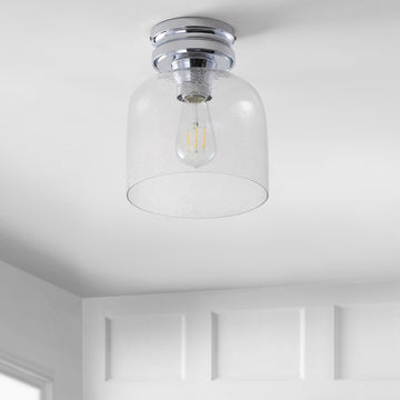 Domenic 7.75" Metal/Glass LED Flush Mount - JONATHAN Y